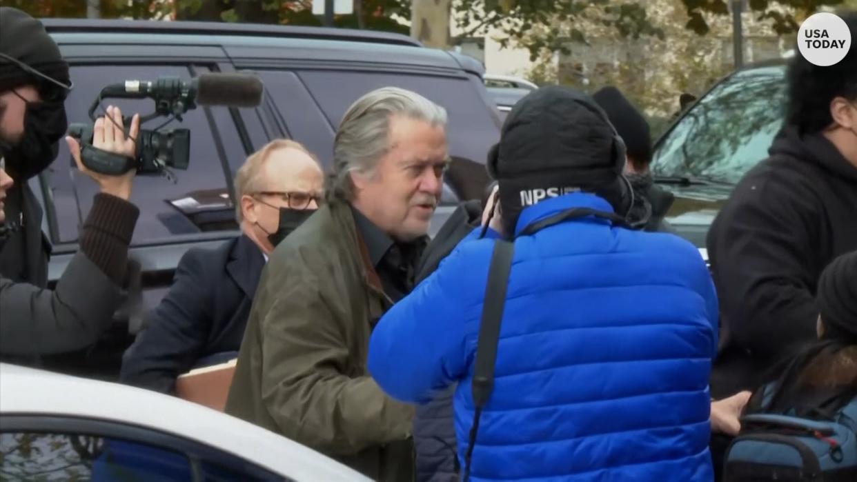 Steve Bannon turned himself in to the FBI on contempt charges for defying a congressional subpoena.