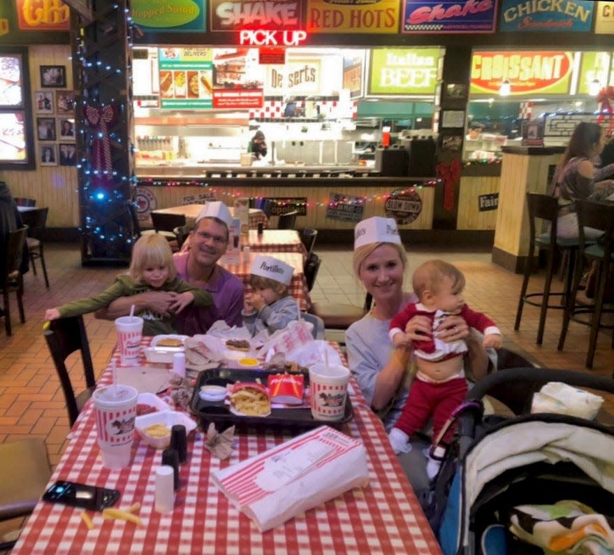Melissa Kwit of Naples with her family at Portillo's.