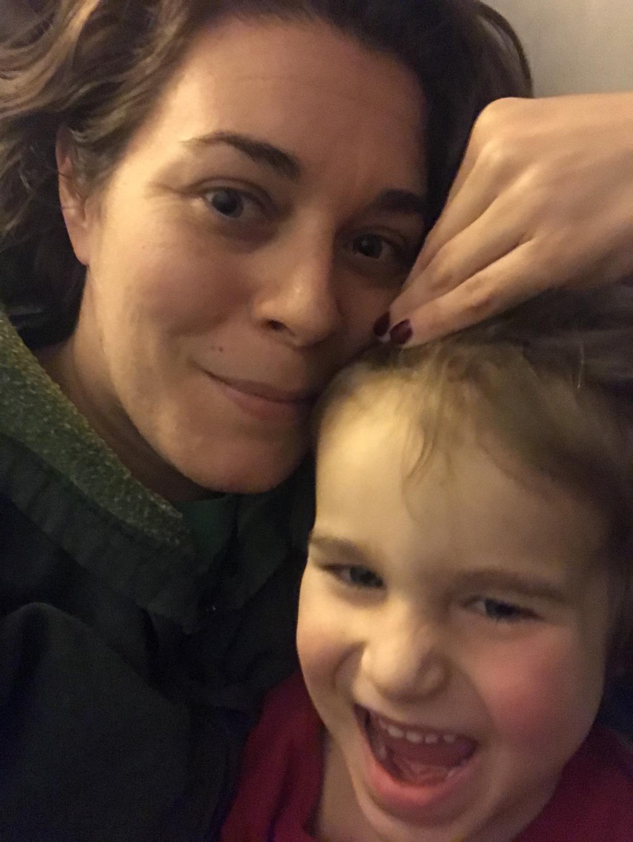 The author and one of her kids. (Photo: Sarah Bregel)