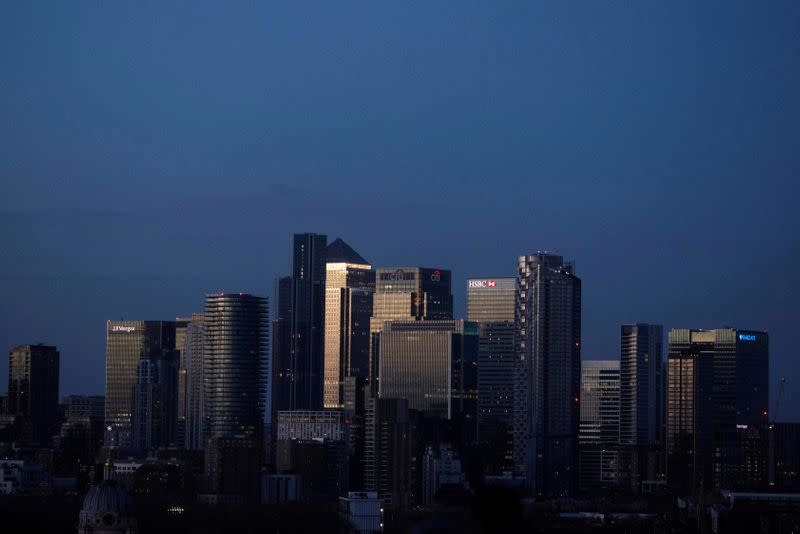 FILE PHOTO: FILE PHOTO: Canary Wharf stands in London