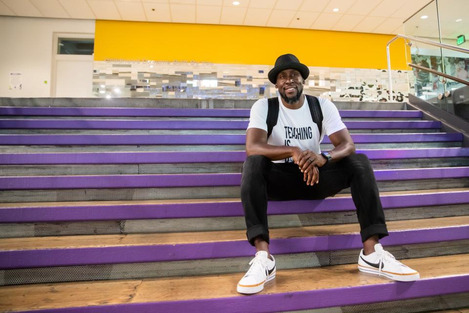 Lloyd Hopkins poses for a portrait inside the Children's Museum of Phoenix on July 14, 2023. Hopkins is the CEO and founder of the Million Dollar Teacher Project.