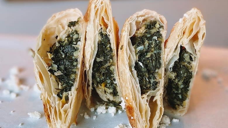 Spinach and feta phyllo dough