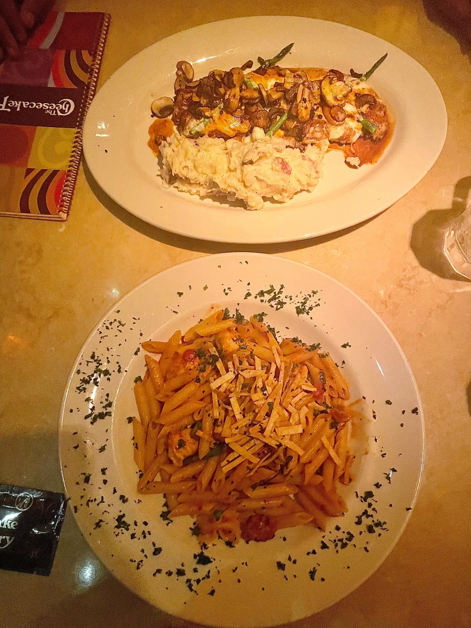 Entrees from The Cheesecake Factory