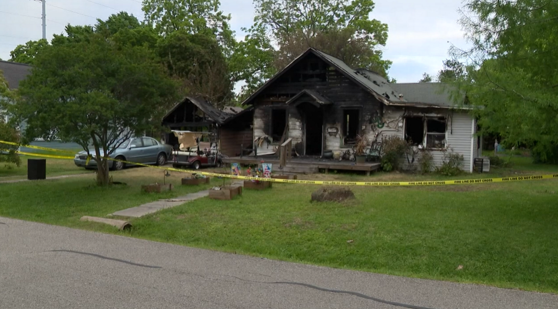 Connie Fortune’s home in La Porte, Texas. Screengrab from video by KHOU.