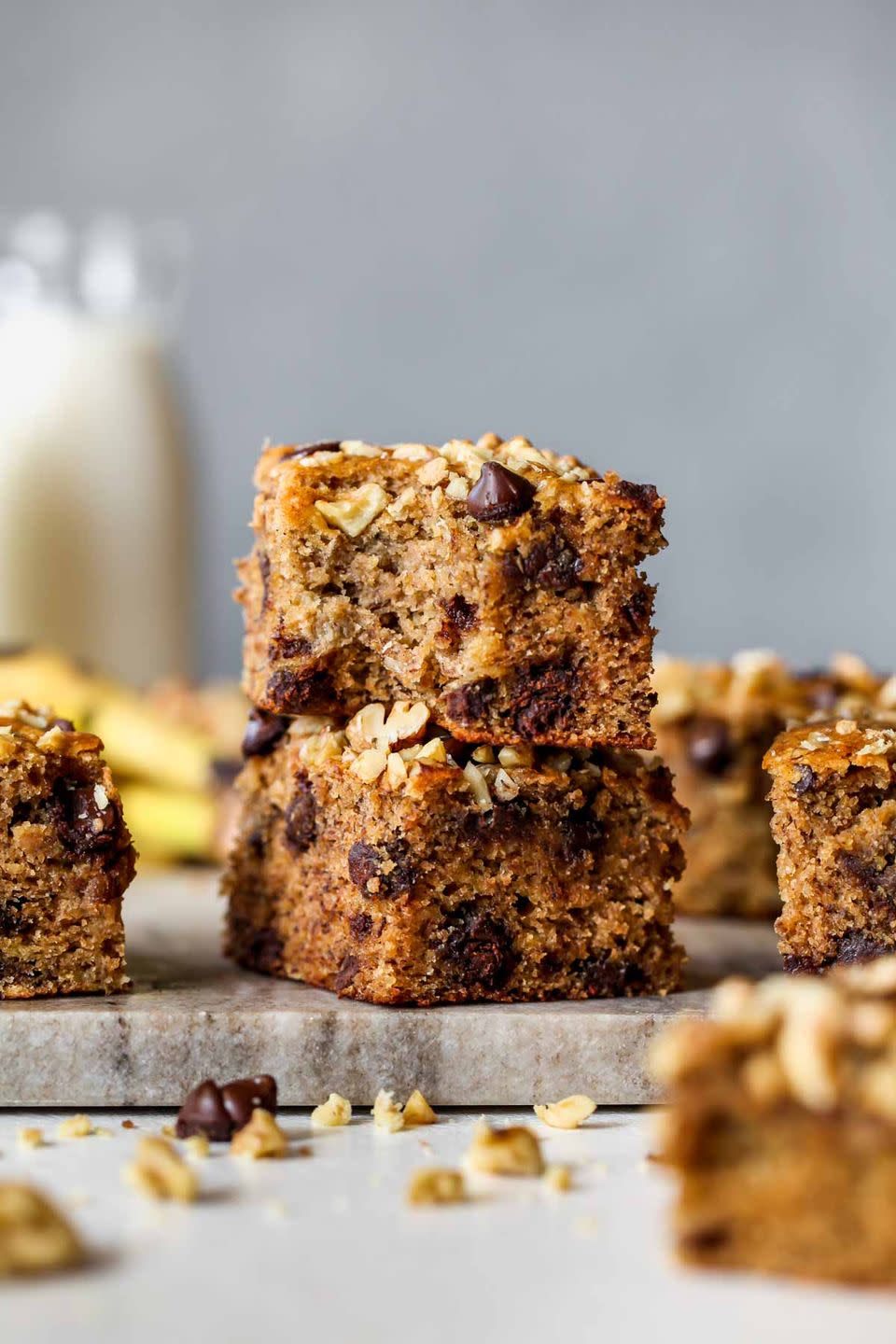 breakfast in bed chocolate chip banana bread bars