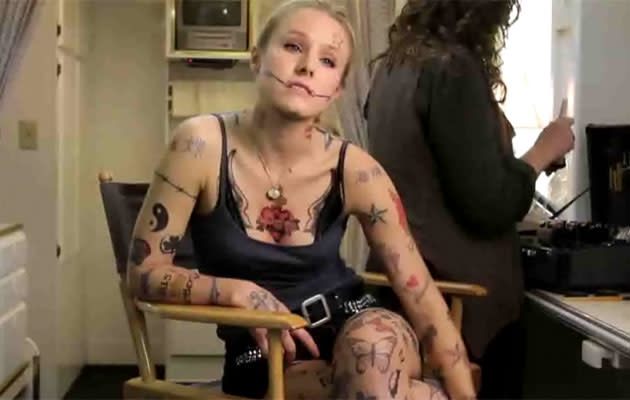 Kristen Bell shows off 223 tattoos in ‘Funny or Die’ video
