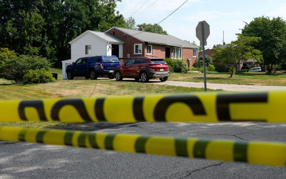 A home believed to be connected to the shooter in the assassination attempt of Republican presidential candidate former President Donald Trump, Monday, July 15, 2024, in Bethel Park, Pa. Investigators are hunting for any clues about what may have driven Thomas Matthew Crooks to try to assassinate Trump. (AP Photo/Gene J. Puskar)