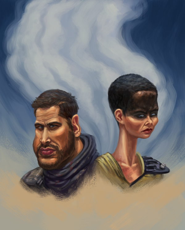 Finally, what Max Rockastansky and Imperator Furiosa might look like if they saw their reflections in a funhouse mirror, by drbjrart. 