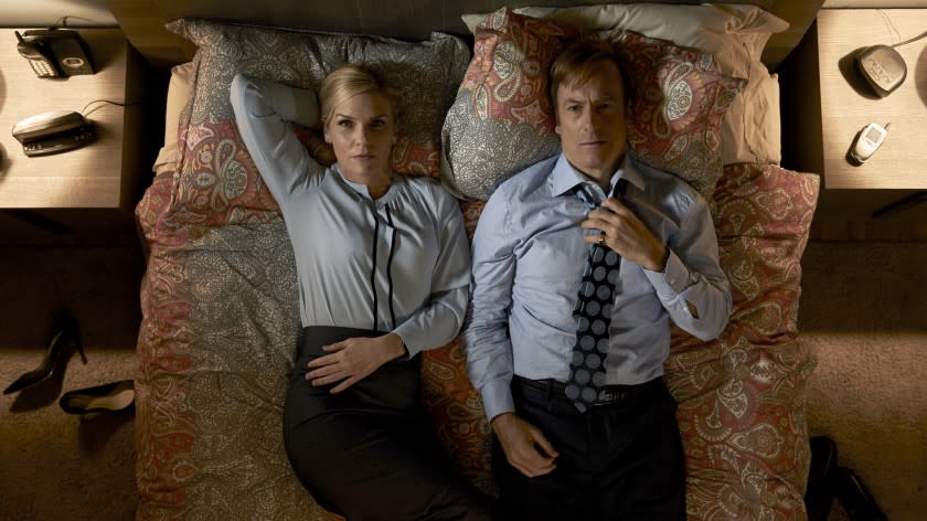 Rhea Seehorn and Bob Odenkirk in "Better Call Saul" on AMC.