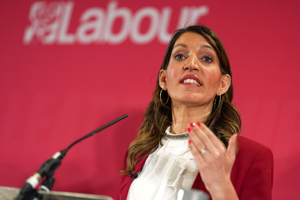 DURHAM, ENGLAND - FEBRUARY 23: Dr Rosena Allin-Khan, MP for Tooting speaks during the Labour Party Deputy Leadership hustings at the Radisson Blu Hotel on February 23, 2020 in Durham, England. Ian Murray, Angela Rayner, Richard Burgon, Dr Rosena Allin-Khan and Dawn Butler are vying to become Labour's deputy leader following the departure of Tom Watson, who stood down in November last year. The ballot will open to party members and registered and affiliated supporters on February 24. (Photo by Ian Forsyth/Getty Images)