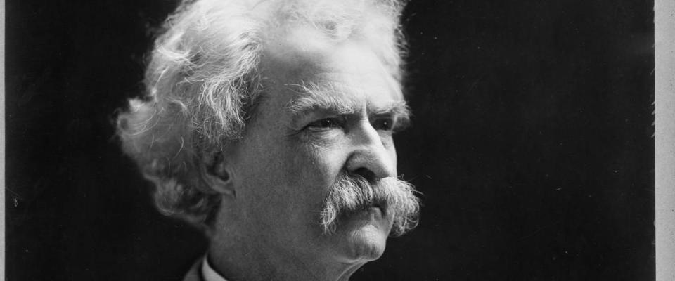 Portrait of Mark Twain.