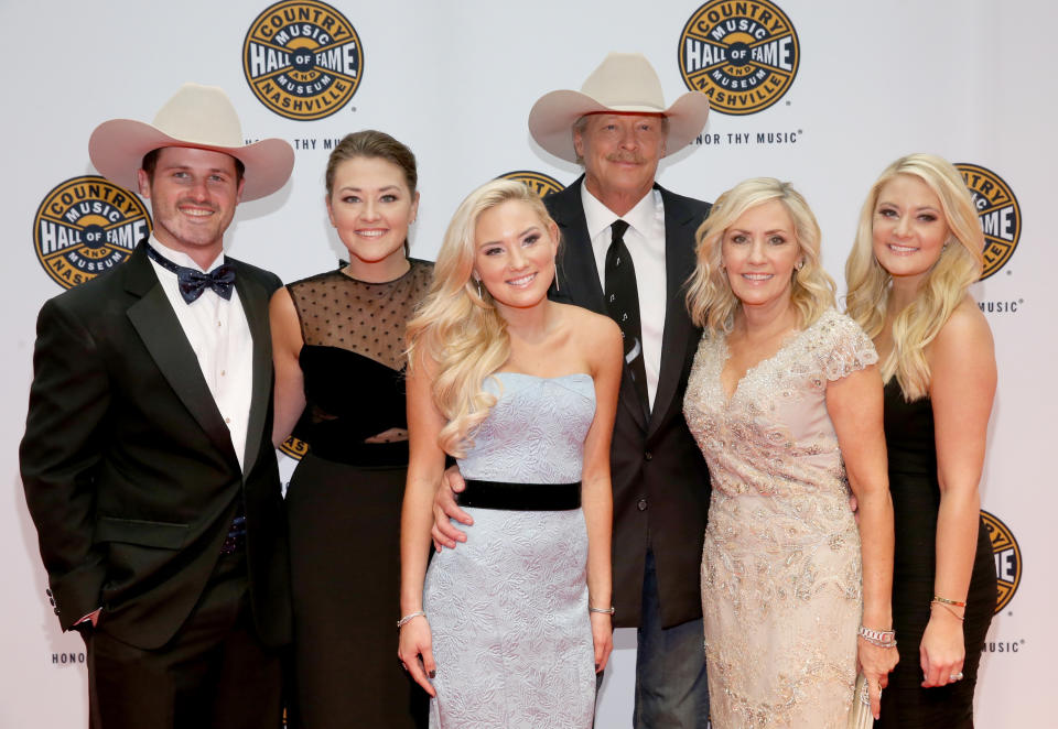 Alan Jackson, center, with his family, left to right, Ben Selecman, Mattie Jackson, Dani Jackson, Denise Jackson, and Alexandra Jackson at the Country Music Hall of Fame and Museum on Oct. 22. (Photo: Terry Wyatt/Getty Images for Country Music Hall of Fame and Museum)