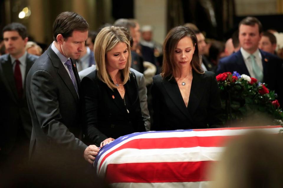Jenna Bush Hager and Barbara Bush at their grandfather's funeral