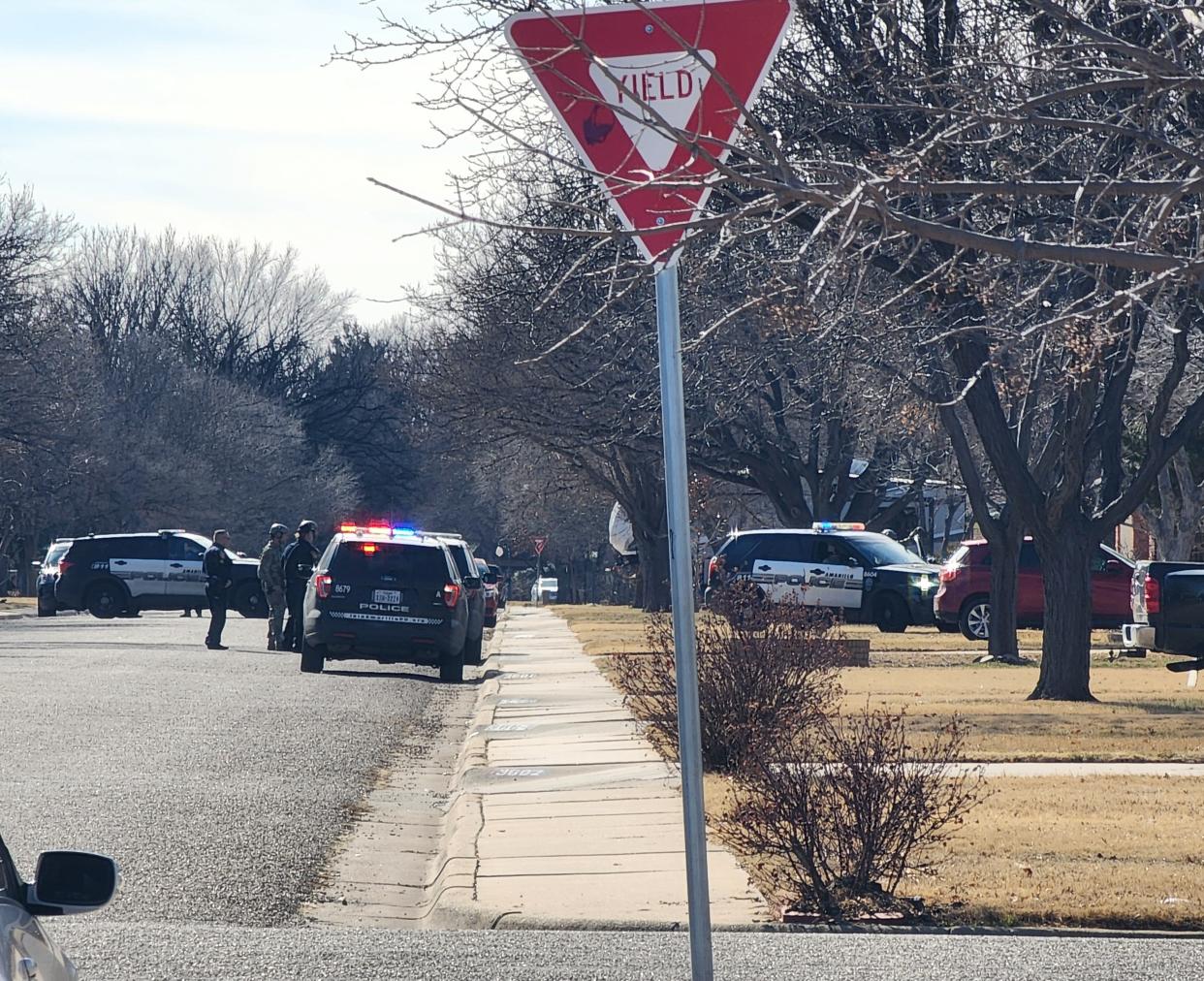 Officers set up on 3700 block of Fleetwood Drive in early February during a police standoff in Amarillo.