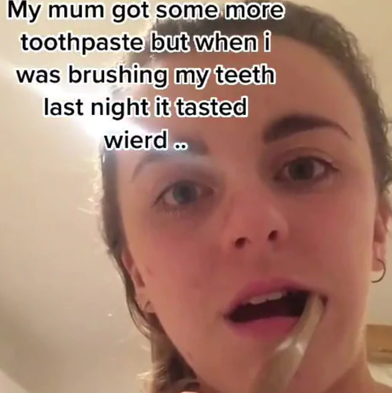 TikTok toothpaste fail video