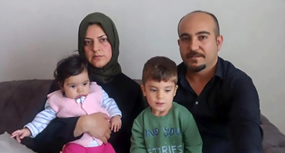 The Ergun family (pictured) is furious after their baby was burned at a hospital in Turkey