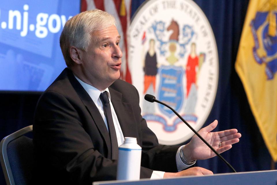 New Jersey DOH Communicable Disease Service Medical Director Dr. Ed Lifshitz speaks during Governor Phil Murphy's Monday, July 26, 2021, COVID-19 briefing at the War Memorial in Trenton.