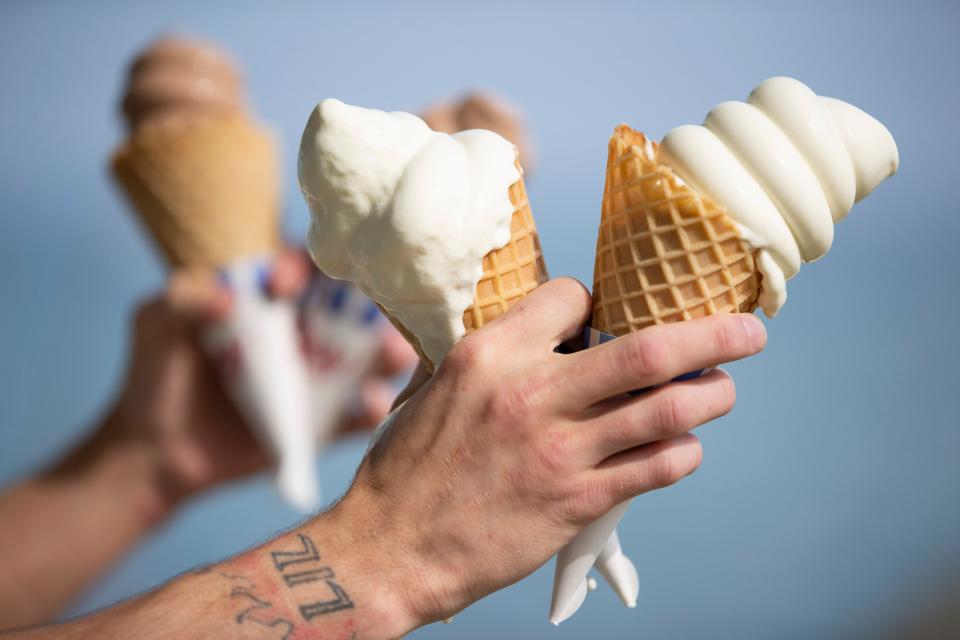 Cones of custard are perfect for beach day