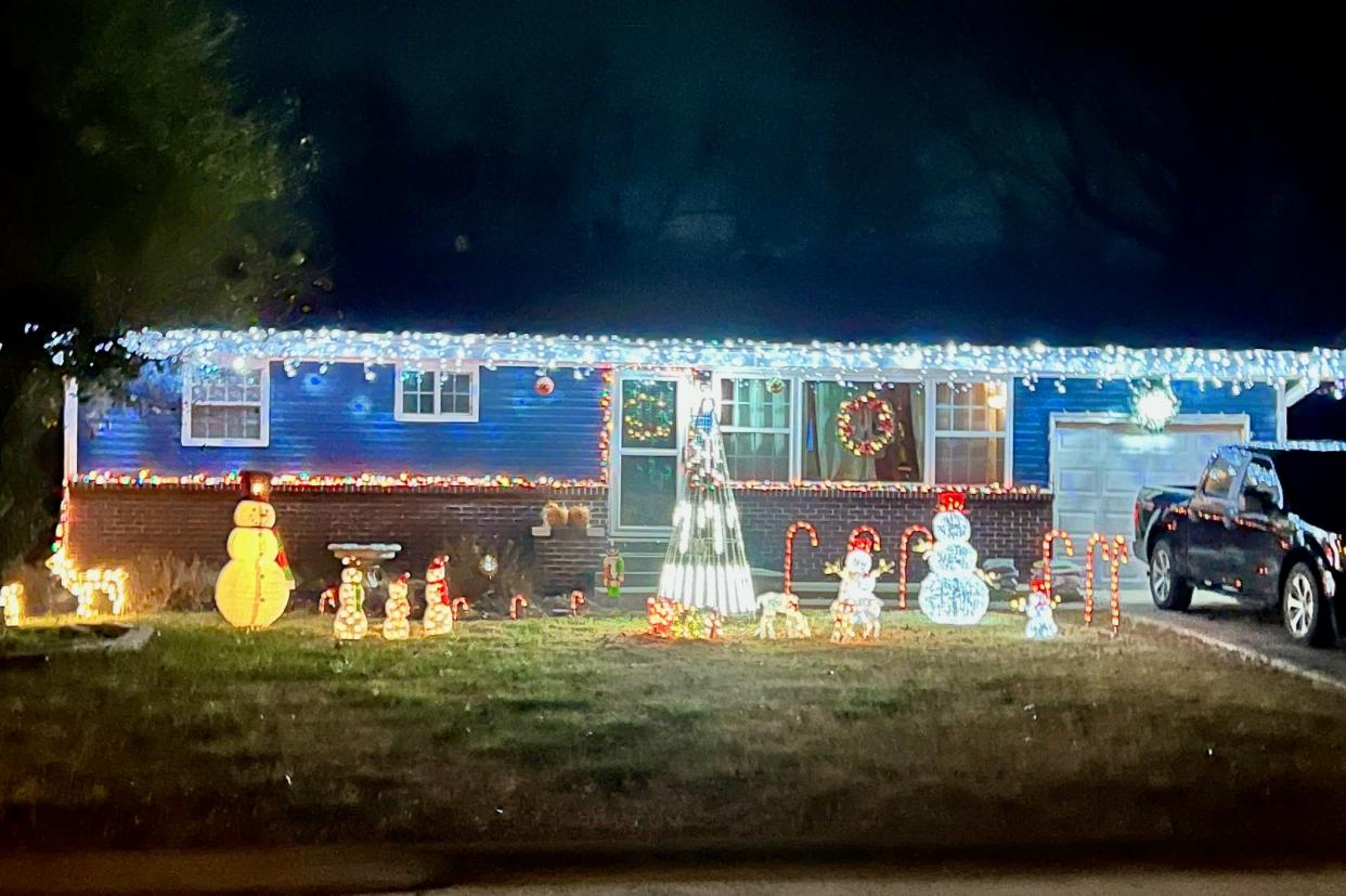 Christmas decorations at John and Lena Sample's home at 2639 E. Linwood St. in 2023.