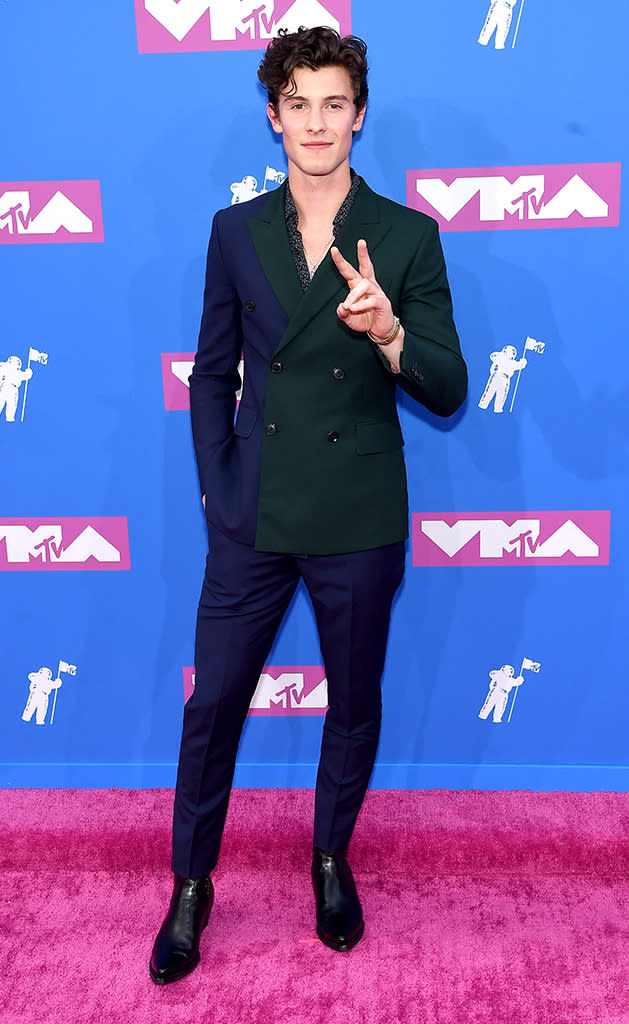 <p><span>The “In My Blood” singer and multiple nominee quite literally brought some color of his own to the awards show</span>. (Photo: Jamie McCarthy/Getty Images) </p>