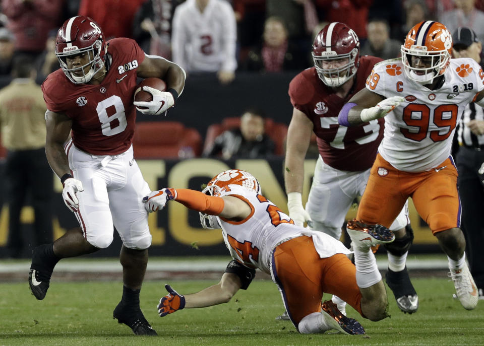 Alabama’s Josh Jacobs had 640 yards and 11 rushing touchdowns in 2018. (AP Photo/David J. Phillip)