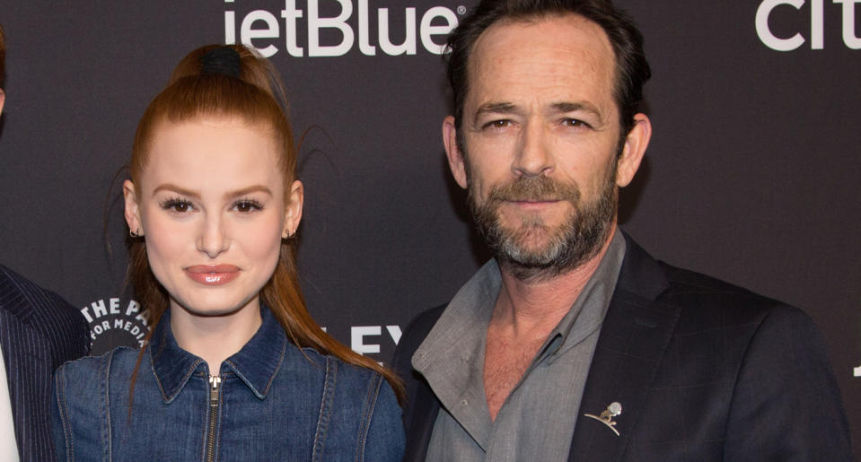 Madelaine Petsch and Luke Perry attend the "Riverdale" event for PaleyFest LA on March 25, 2018, at the Dolby Theatre in Hollywood, Calif. (Photo: Getty Images)