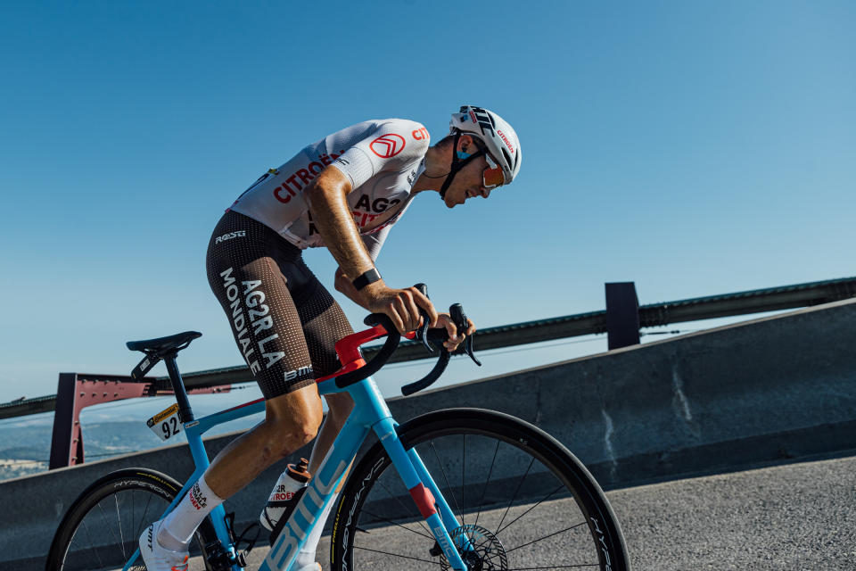 Riders ascending the final kilometres of the Puy de Dôme on stage 9 of the 2023 Tour de France