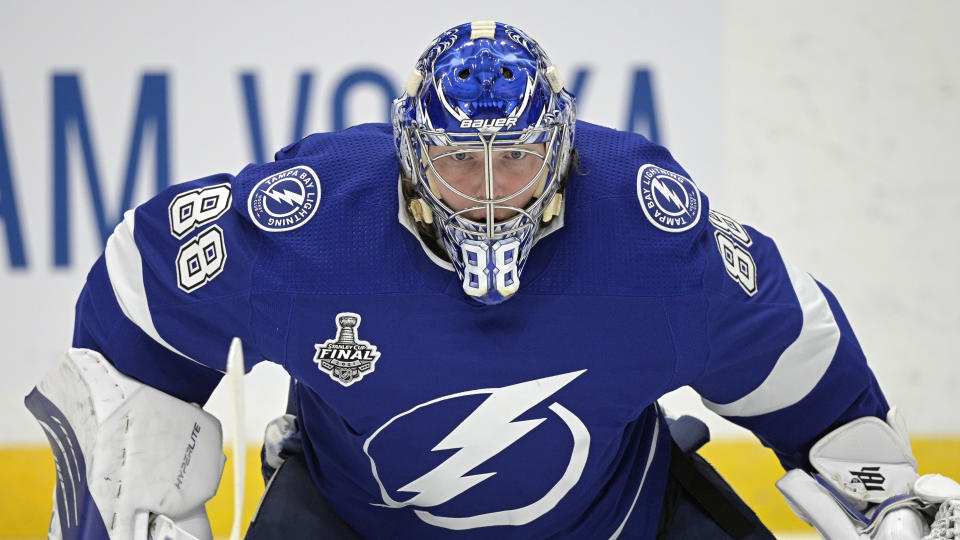 Tampa Bay Lightning goaltender Andrei Vasilevskiy (88) 