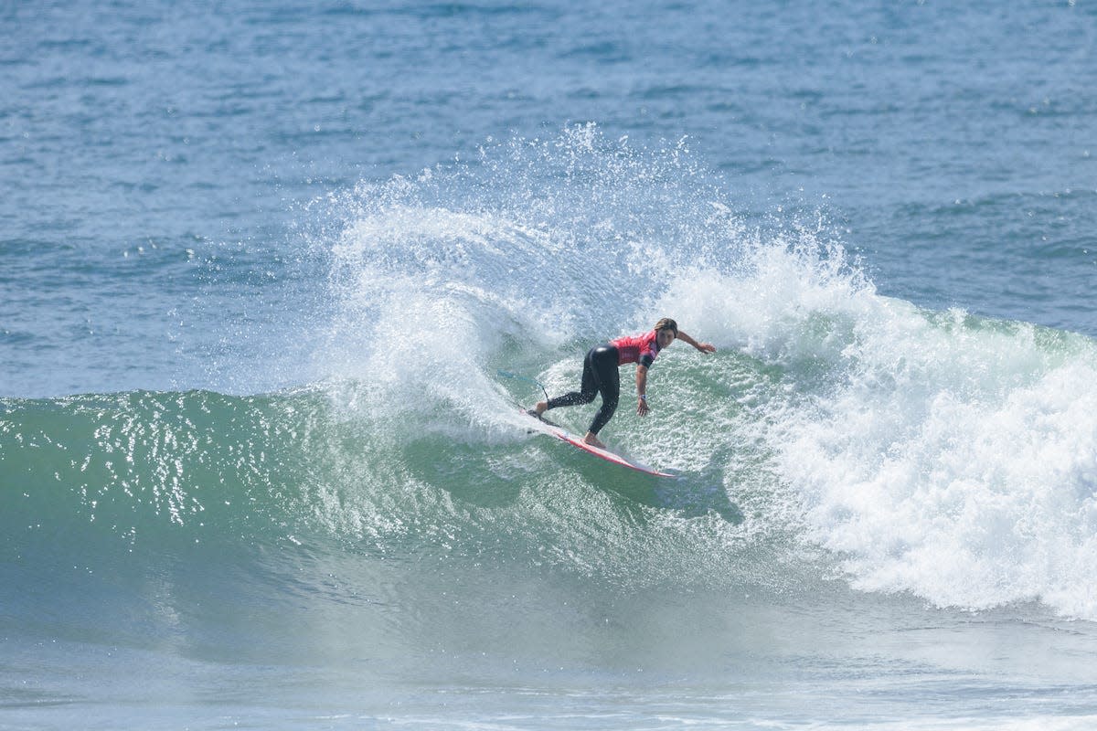 Caroline Marks of the United States surfs in Title Match 1 of the Finals at the Rip Curl WSL Finals on Sept. 9, 2023 at Lower Trestles, California, United States.