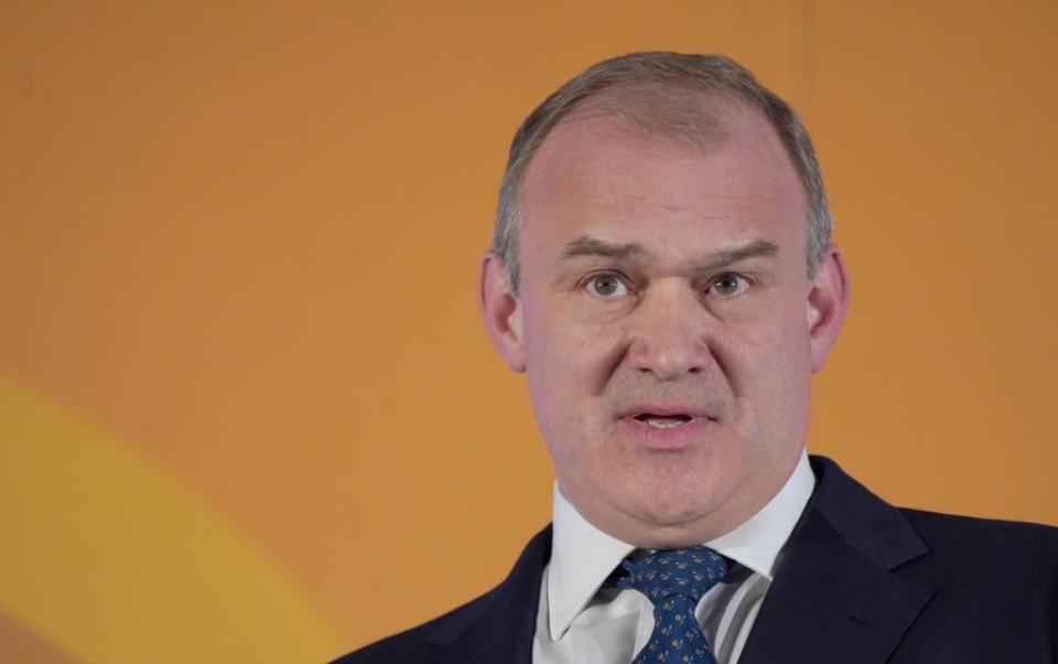 Liberal Democrat leader Sir Ed Davey (Ian West/PA) (PA Wire)