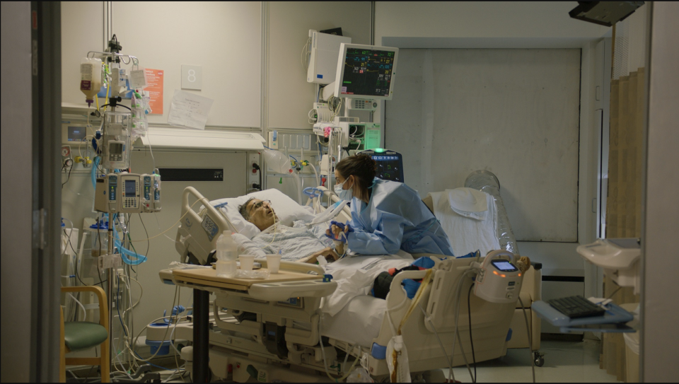 Mati Engel with a critically ill patient