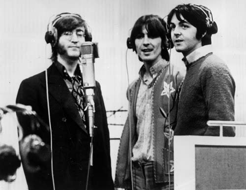 <p>‘The idea of having dead John with live Paul and Ringo and George to form a group, it didn’t appeal to me too much’ – George Martin</p>Getty