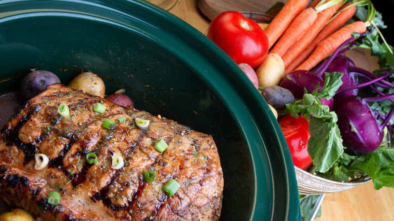 Beef roast in slow cooker