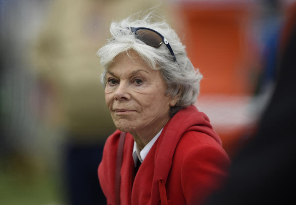 FILE - Janice McNair, owner of the Houston Texans, looks on before an NFL football game against the Baltimore Ravens on Nov. 17, 2019, in Baltimore. A lawsuit filed by one of McNair's sons that had sought to have her declared incapacitated and have a guardian appointed for her was dropped on Monday, Feb. 26, 2024. (AP Photo/Gail Burton, File)