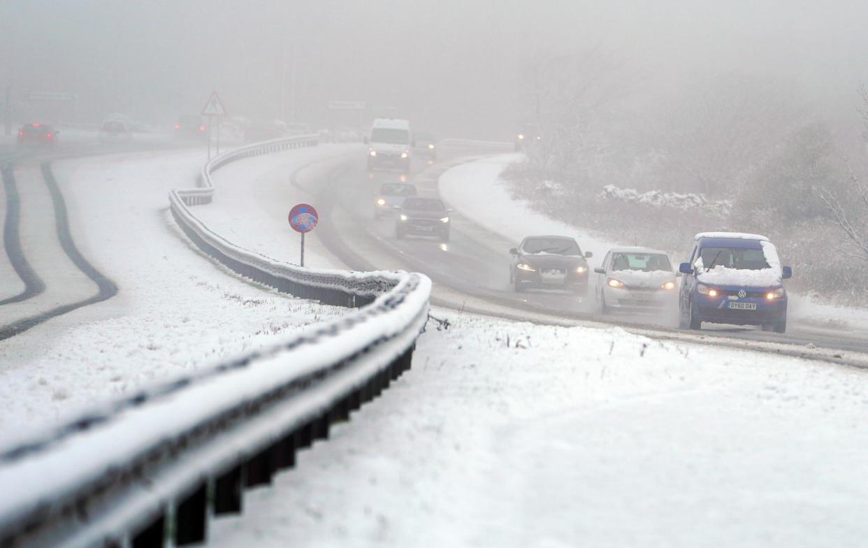 Snow, sleet and ice could be a hazard for drivers today: PA Archive/PA Images