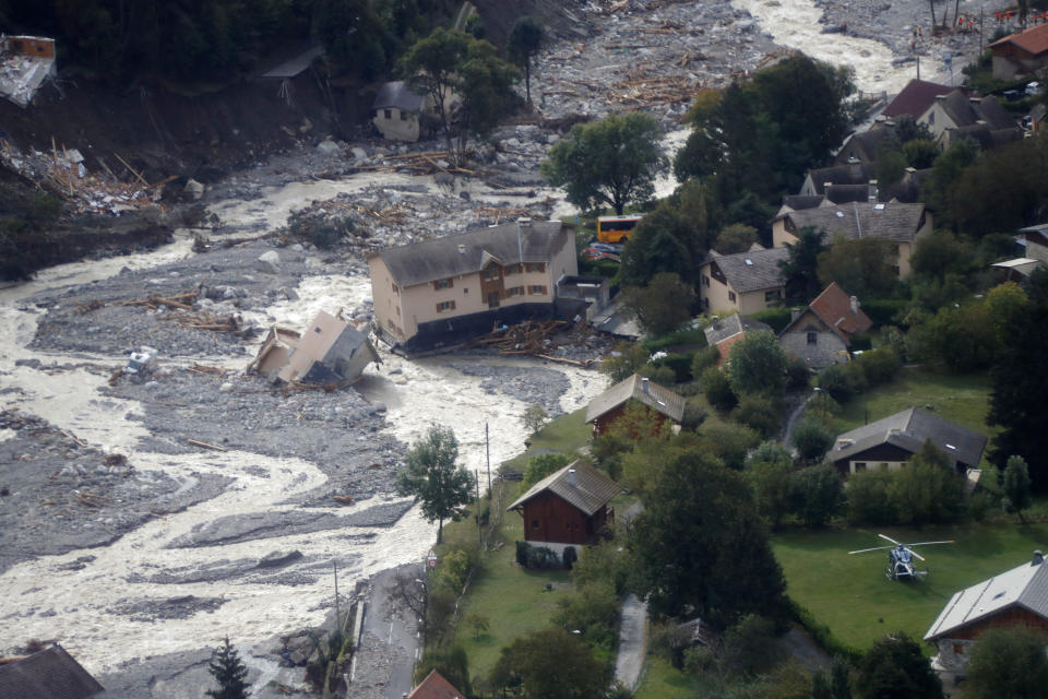 Damage in Saint-Martin-Vesubie, southern France.