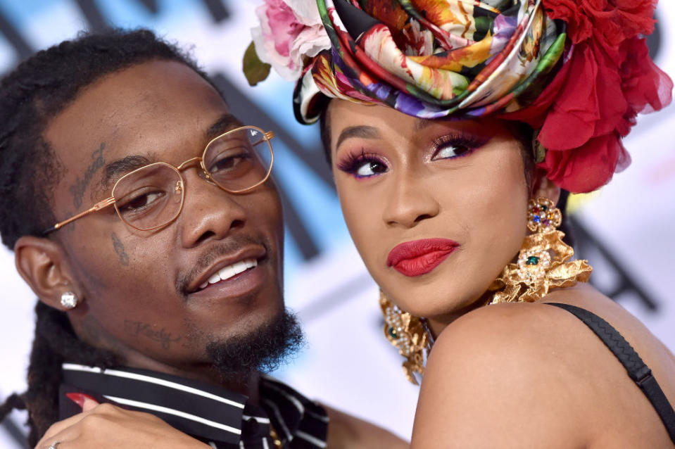 Offset and Cardi smiling