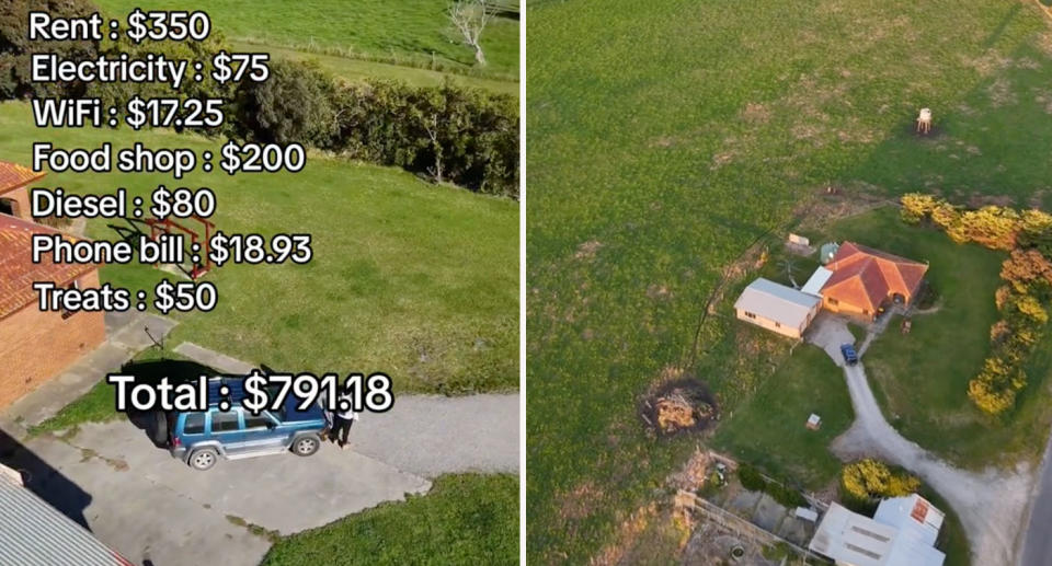 Break down of living expenses on Victorian dairy farm. 