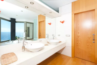 <p>The main bathroom is elegant, yet modern. (Airbnb) </p>