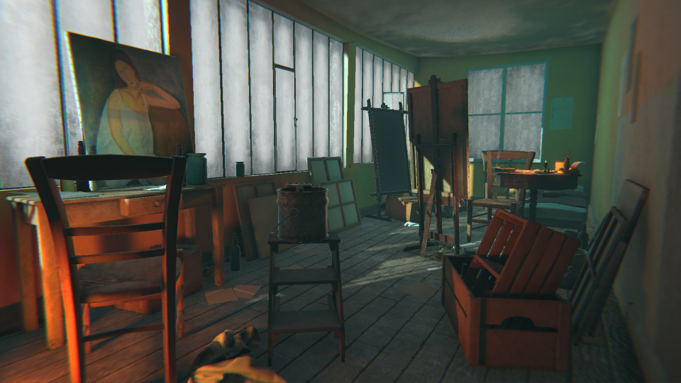 'The Ochre Atelier' for 'Modigliani' at Tate Modern on HTC Vive (Courtesy of Preloaded)