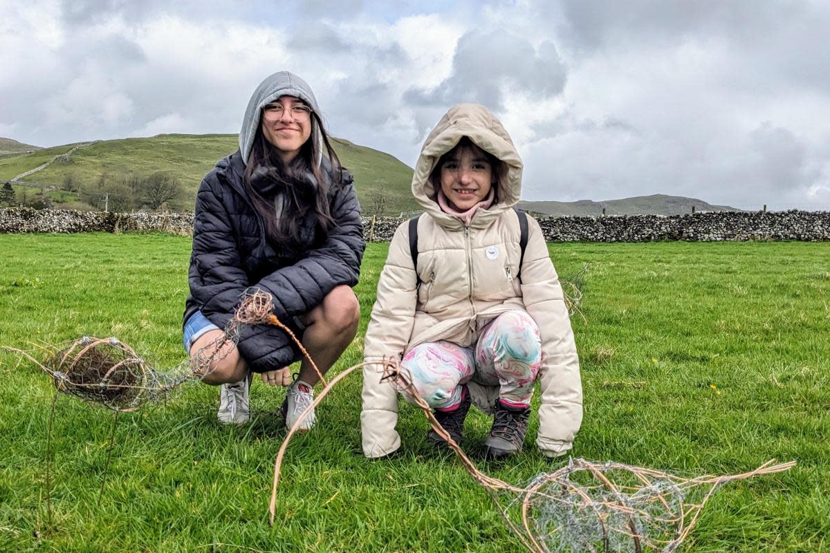 Young visitors learning about curlew <i>(Image: Friends of the Dales)</i>