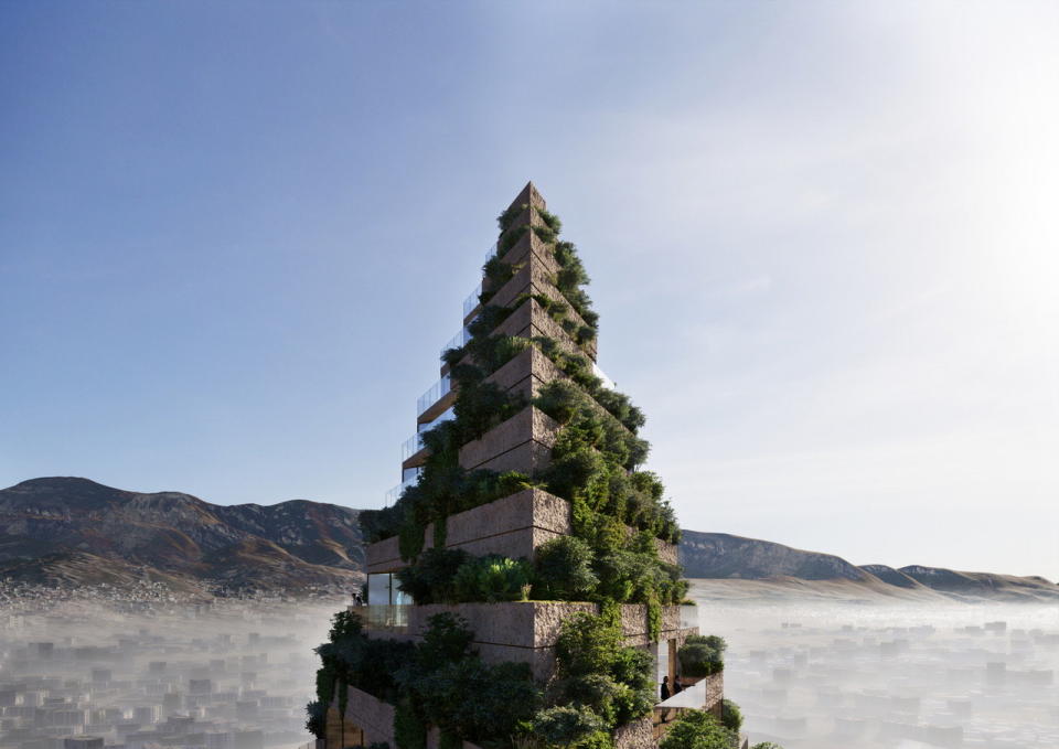 Lush, terraced pinnacle of CEBRA's Mount Tirana in Albania's capital city.