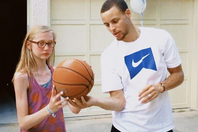 <p>Cameron Brink/Instagram</p> Cameron Brink and Stephen Curry throwback