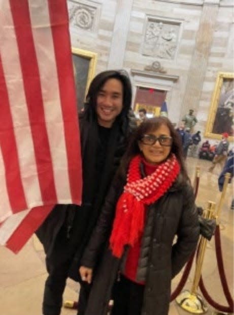 Bloomington resident and former Indiana University student Antony Vo at the U.S. Capitol during the Jan. 6, 2021 insurrection.
(Credit: H-T screenshot/U.S. District Court)