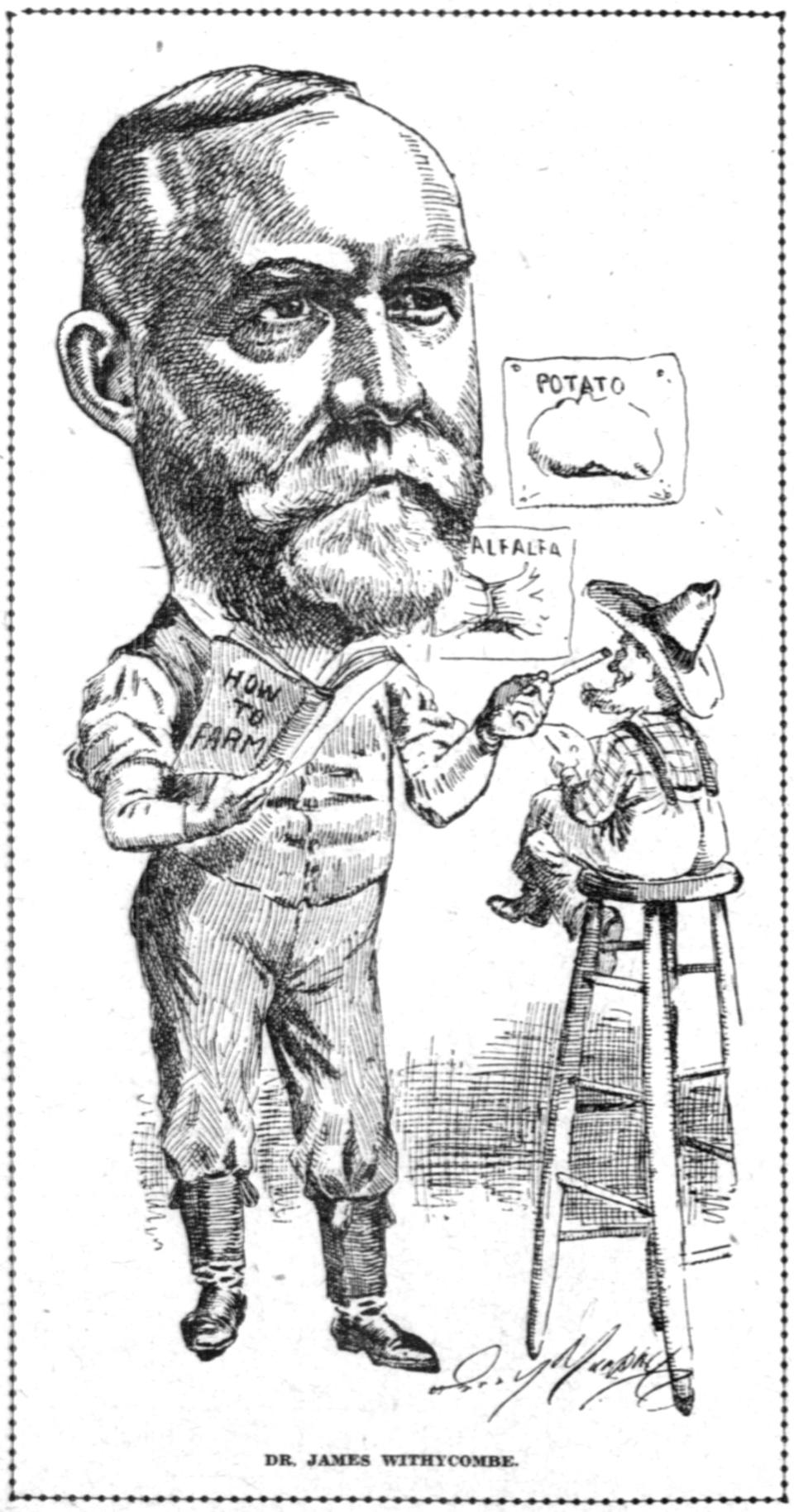 A 1905 Morning Oregonian cartoon of James Withycombe, who would go on to become governor of Oregon 10 years later.