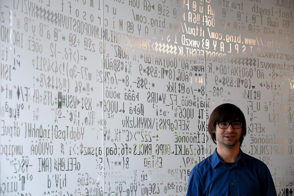 A picture taken on October 17, 2016 shows Yury Namestnikov, the head of Kaspersky’s Russian research and analysis department at the company’s headquarters in Moscow. (AFP PHOTO)