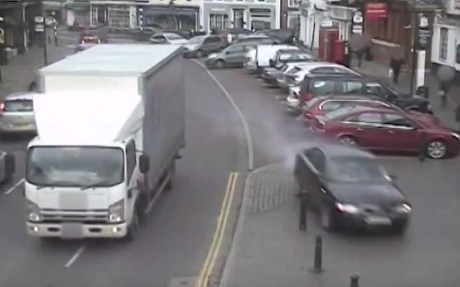 David Lord's car veering off the road - Credit: Kent Police/PA