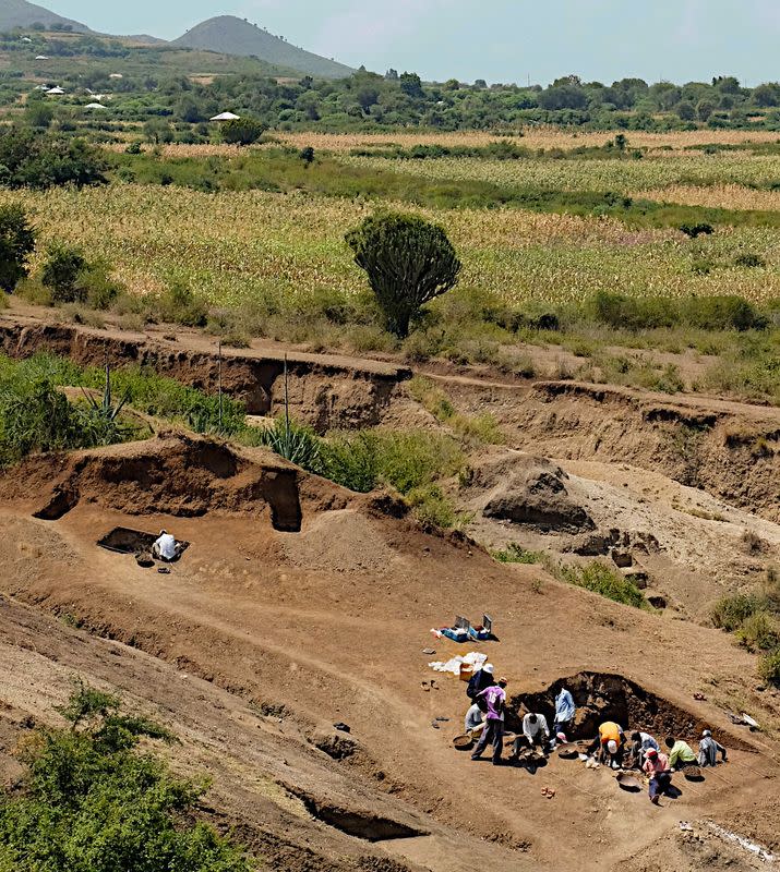 An undated handout photograph shows the Nyayanga site on the Homa Peninsula of Lake Victoria in southwestern Kenya