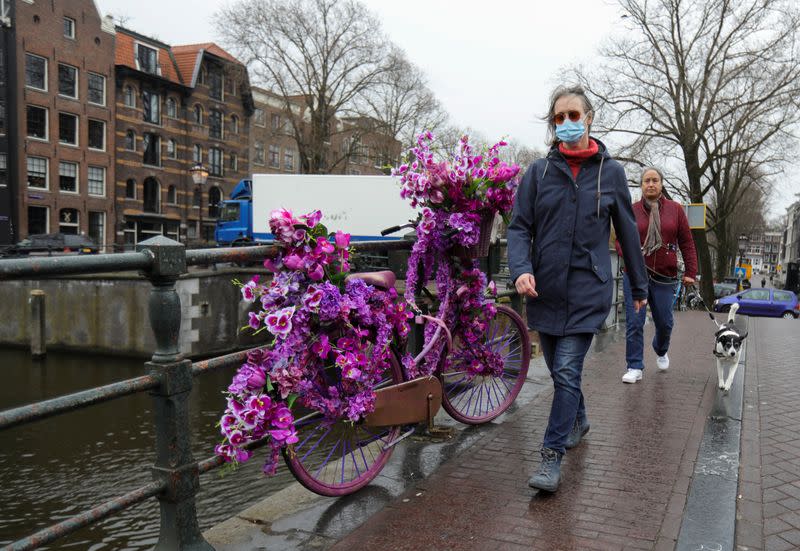 General view of Amsterdam canals before the elections in Amsterdam