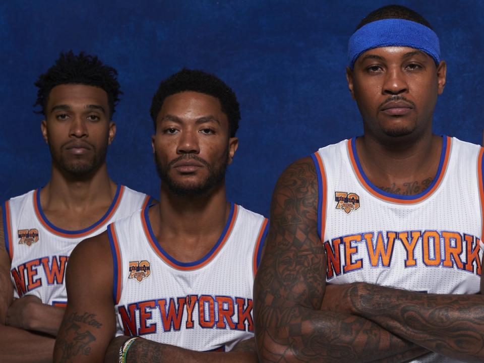 These guys couldn't be more excited to be playing for the Knicks right now. (Getty Images)